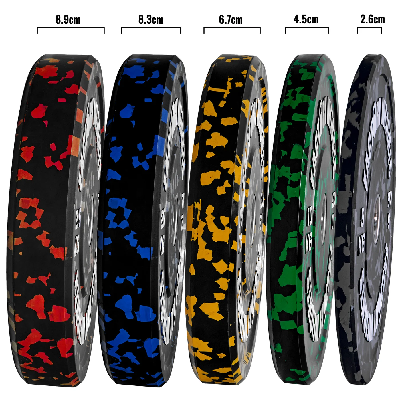 100kg Fleck Bumper Plate Set | Olympic Rubber Weight Plates